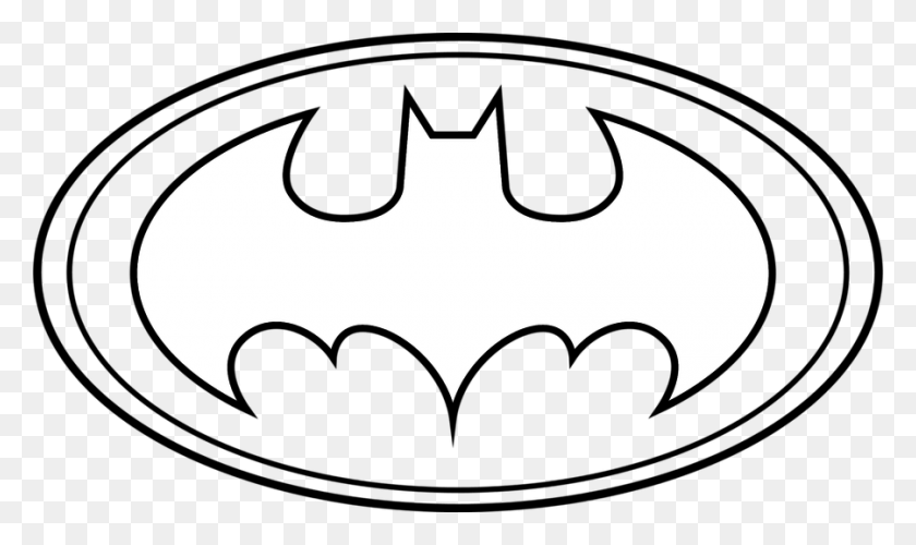 900x508 Batman Logo Outline Batman Logo Coloring Pages, Symbol HD PNG Download