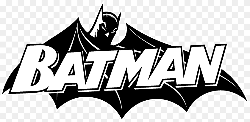 2191x1071 Batman Logo Transparent Amp Svg Vector Logo Batman Black And White, Bulldozer, Machine, Text PNG
