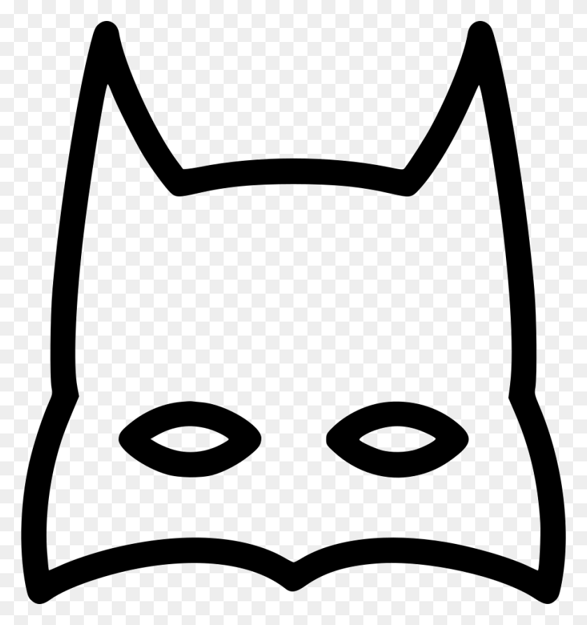 916x980 Batman Mask Comments Batman Line Icon, Stencil, Mask HD PNG Download