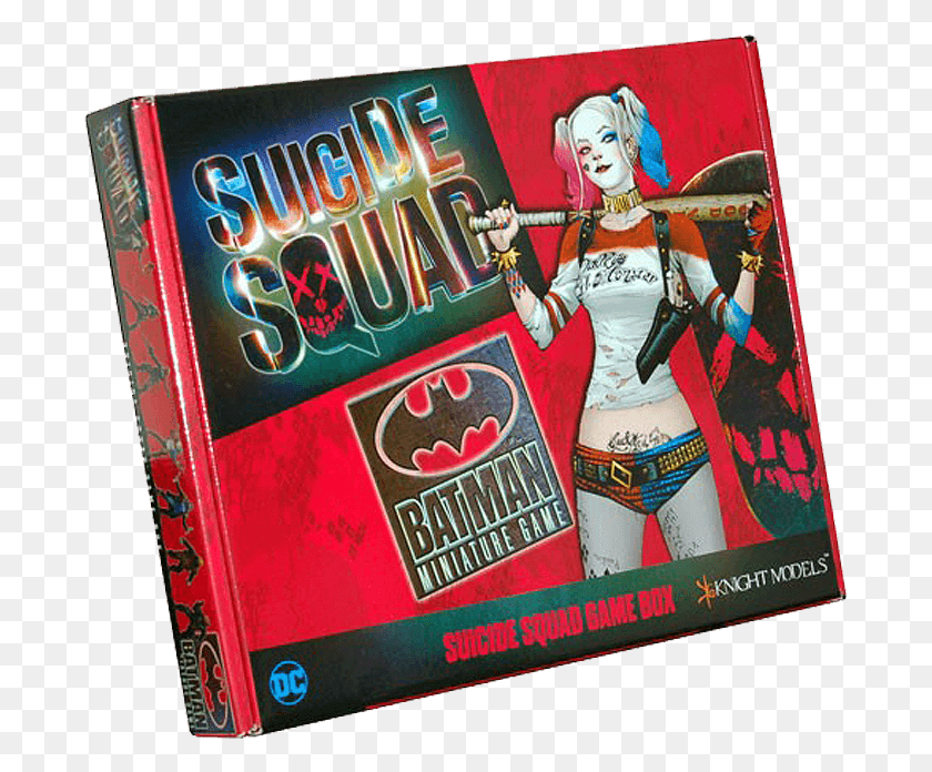 689x636 Batman Miniature Game Suicide Squad Game Box Box Magazine, Person, Human, Advertisement HD PNG Download