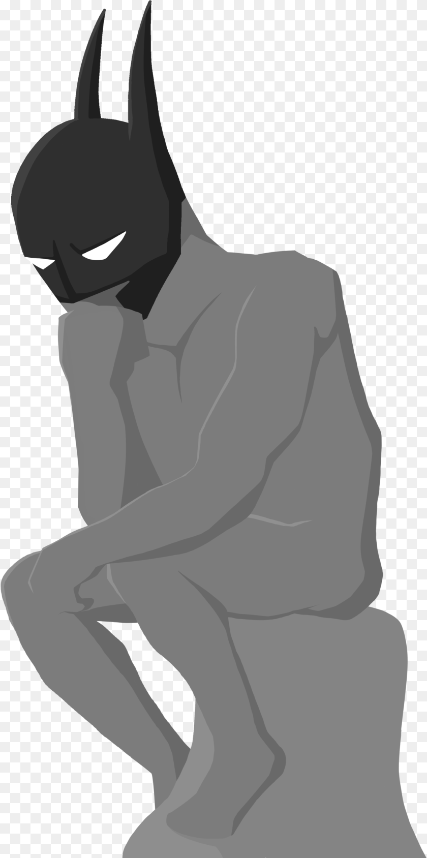 Batman Thinker Sitting, Adult, Male, Man, Person PNG