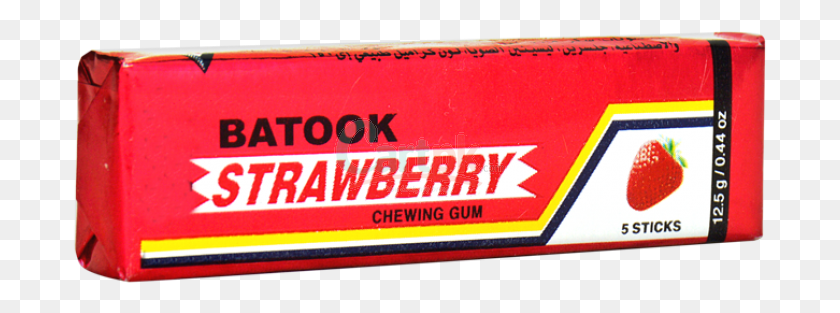 695x253 Batook Strawberry Chewing Gum, Text, Label, Weapon HD PNG Download