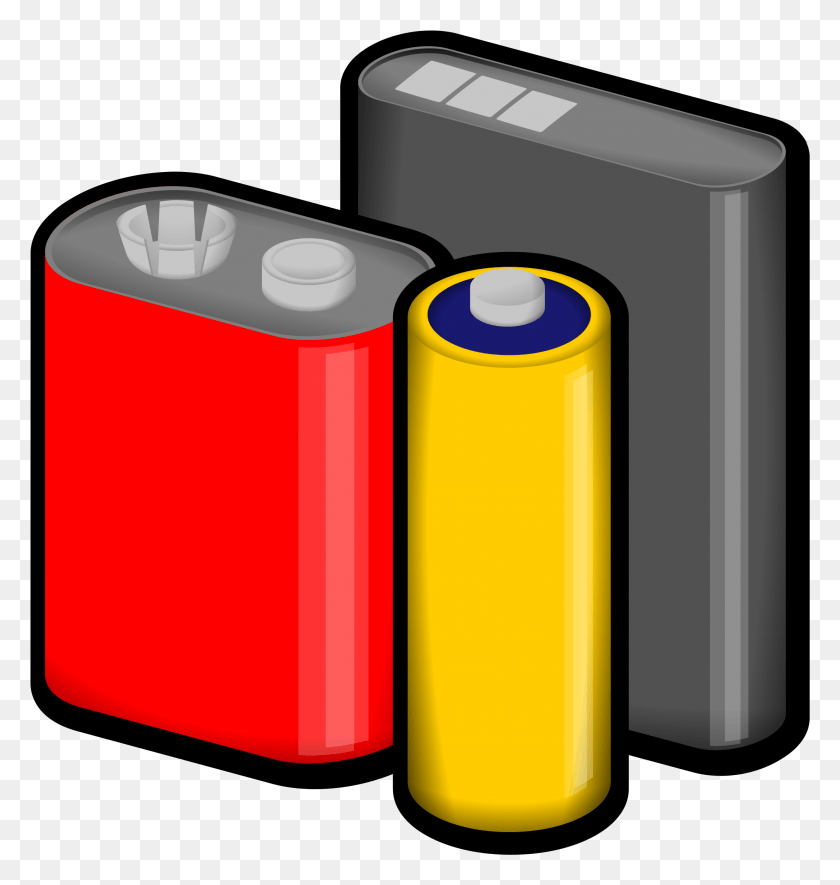 2213x2341 Battery Clipart Big Batteries Clipart, Cylinder, Plastic Wrap, Jar HD PNG Download