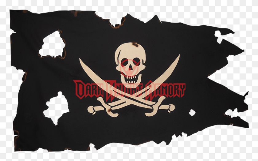 851x509 Битва Изношенный Маленький Калико Джек Флаг Битва Изношенный Пиратский Флаг, Плакат, Реклама, Хэллоуин Png Скачать