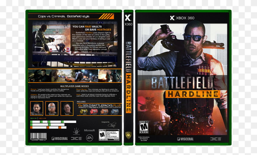 677x446 Descargar Png Battlefield Hardline Cover Xbox, Gafas De Sol, Accesorios, Accesorio Hd Png