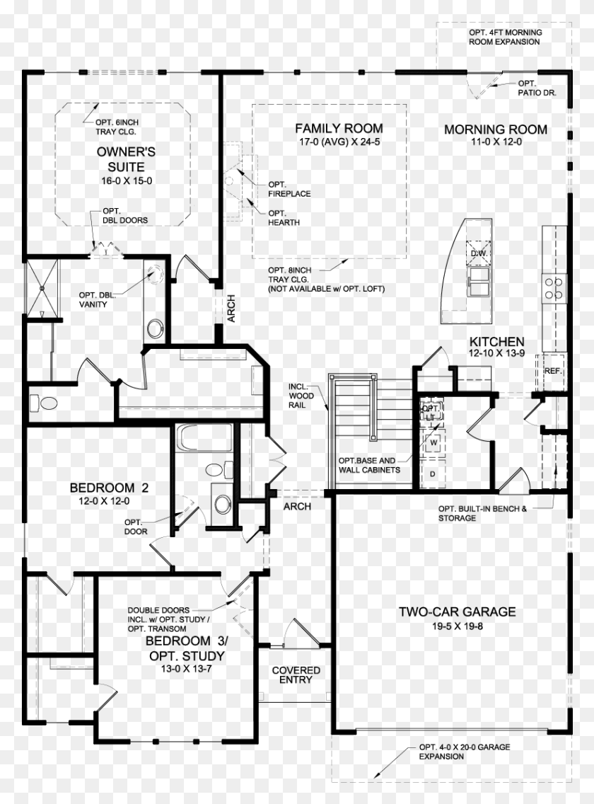 827x1141 Baybridge Patio Homes Collection Floor Plan, Gray, World Of Warcraft HD PNG Download