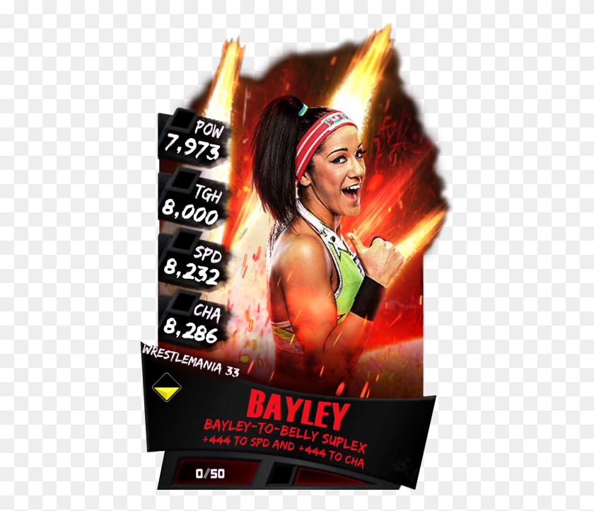446x662 Bayley S3 14 Wrestlemania33 Ringdom Jinder Mahal Wwe Supercard, Poster, Advertisement, Person HD PNG Download