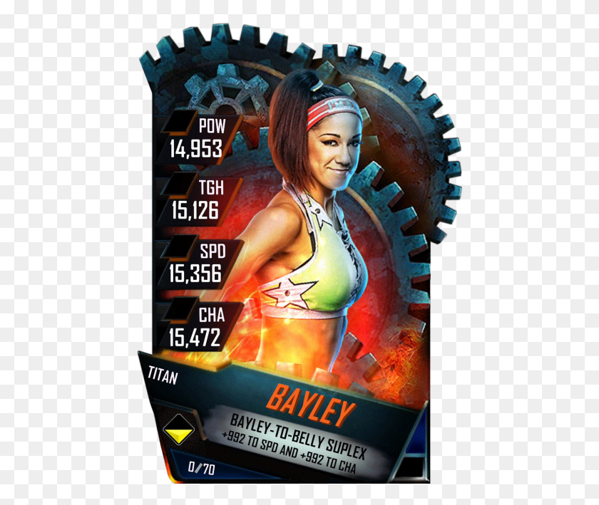 457x649 Bayley S4 18 Titan Wwe Supercard Alexa Bliss, Person, Human, Poster HD PNG Download