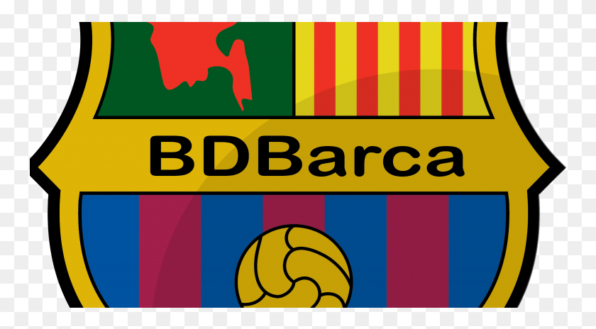 758x404 Descargar Png Bd Barca Logo Principal Dream League Soccer Fc Barcelona Logo 2019, Texto, Alfabeto, Gráficos Hd Png
