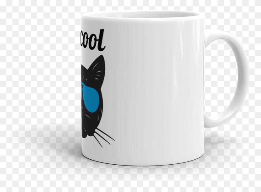 871x623 Be Cool Cat Mug Mug, Coffee Cup, Cup, Soil HD PNG Download