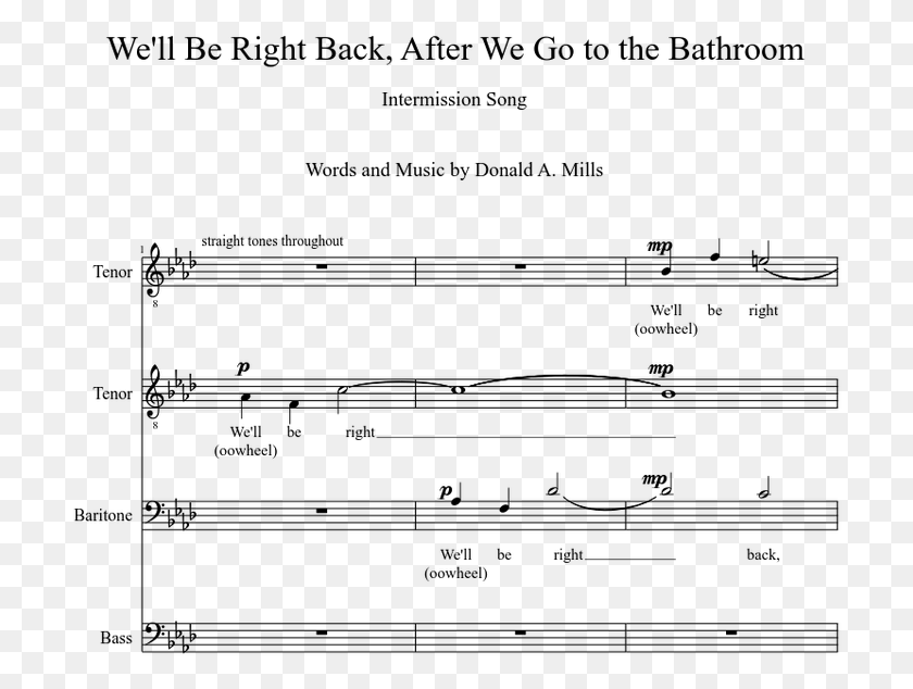 708x574 Be Right Back After We Go To The Bathroom Sheet We Ll Be Right Back Song, Gray, World Of Warcraft HD PNG Download