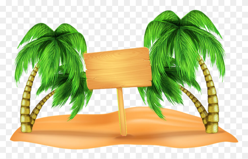 900x556 Beach Clip Art Coconut Tree Clipart, Plant, Wood, Leaf HD PNG Download