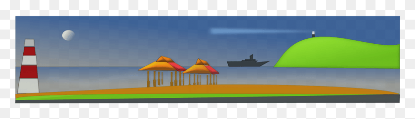 961x225 Beach Evening Lighthouse Free Vector Graphic On, Vehicle, Transportation, Airplane Descargar Hd Png