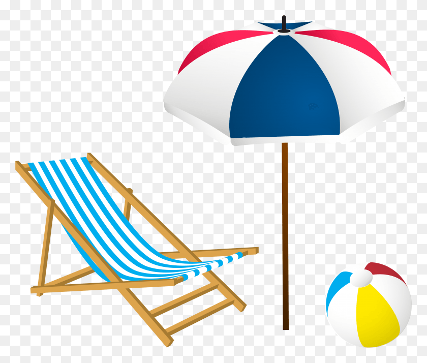 6140x5156 Beach Summer Set Clip Art Image Summer Beach Clipart, Lamp, Furniture, Chair Descargar Hd Png
