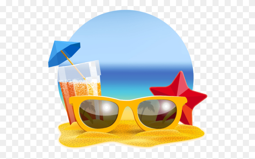 528x463 Beach Sunglasses Eyewear Image High Quality Clipart Dibujo Lentes Para Playa, Juice, Beverage, Drink HD PNG Download