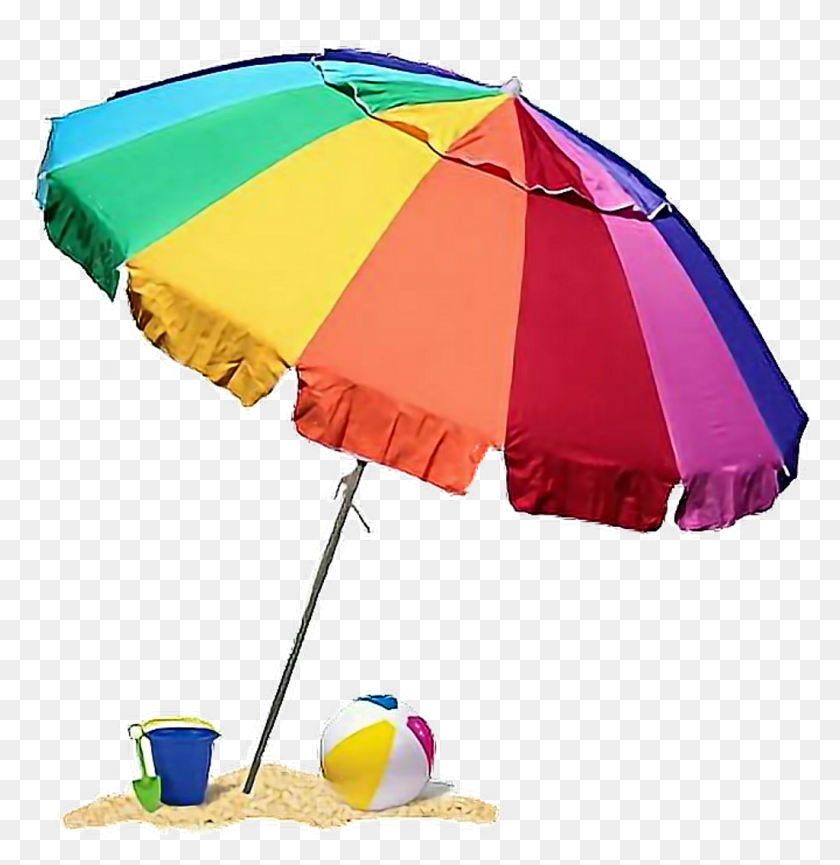 1024x1058 Beach Umbrella Umbrella Colourfull Rainbow Beachday Umbrella At The Beach, Canopy, Tent, Patio Umbrella HD PNG Download