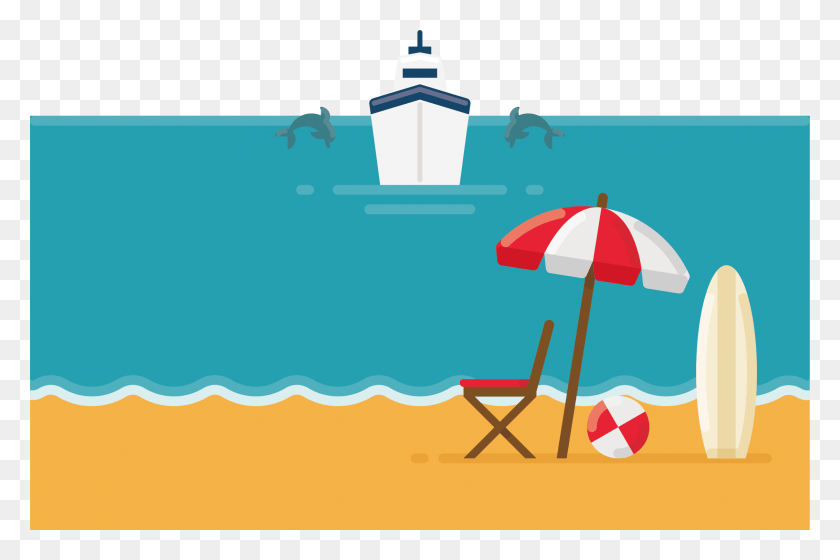 2266x1453 Beach Vacation Beach Vacation Vector, Sea, Outdoors, Water HD PNG Download