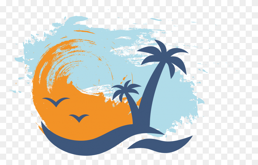 2299x1407 Beach Vector Illustration, Graphics, Tree HD PNG Download