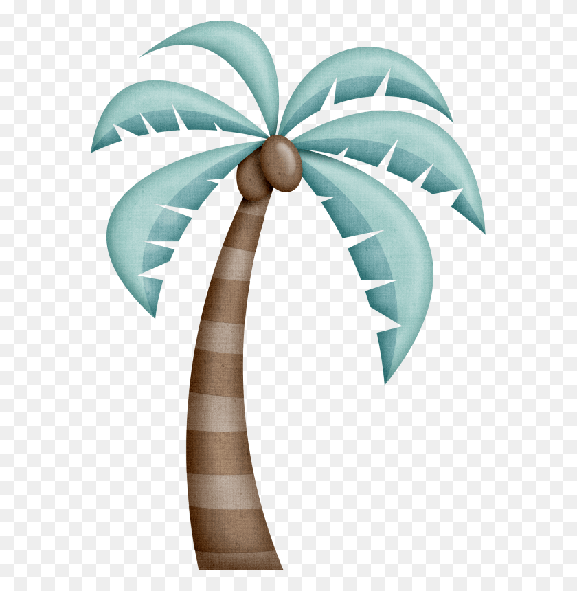 575x800 Beach With Palm Trees Vector Illustration Clip Art, Pattern, Ornament HD PNG Download