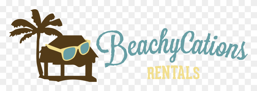 2001x617 Beachycations Rentals Logo Calligraphy, Text, Alphabet, Label HD PNG Download