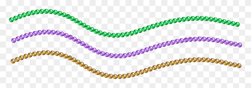 7884x2392 Beads Sweet Looking Decoration Clip Art Mardi Gras Beads HD PNG Download