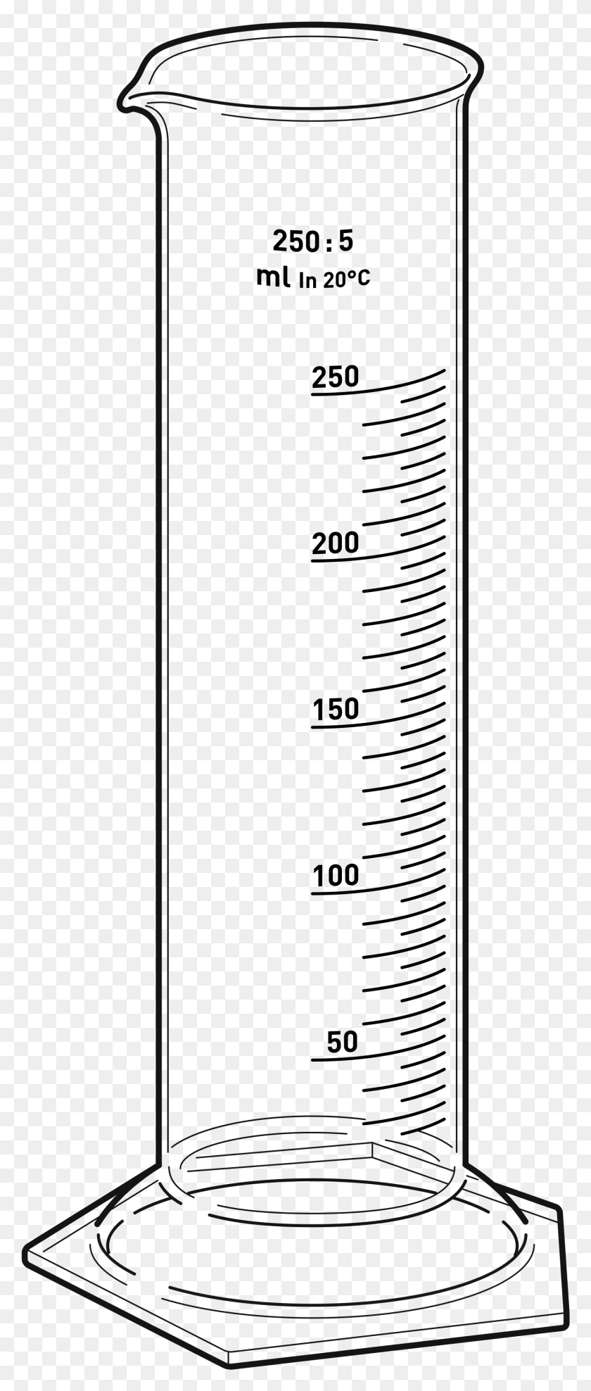 1430x3513 Beaker Clipart Graduated Cylinder 50 Ml Graduated Cylinder Drawing, Electronics, Phone, Mobile Phone HD PNG Download