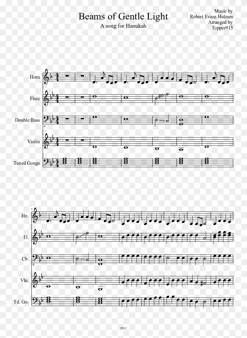 749x1087 Beams Of Gentle Light Sheet Music Composed By 1 Of We Wish You A Merry Christmas Quartet, Gray, World Of Warcraft HD PNG Download