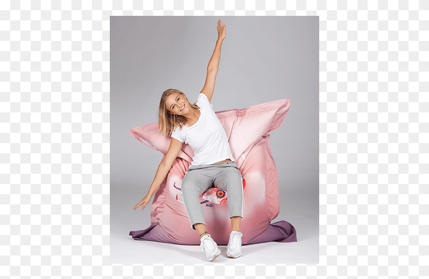 411x486 Beanbag Girl, Person, Cushion, Clothing HD PNG Download