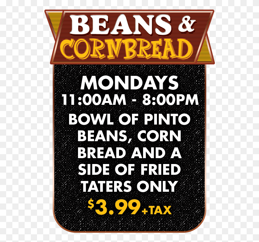 554x725 Beans Amp Cornbread, Poster, Advertisement, Text HD PNG Download