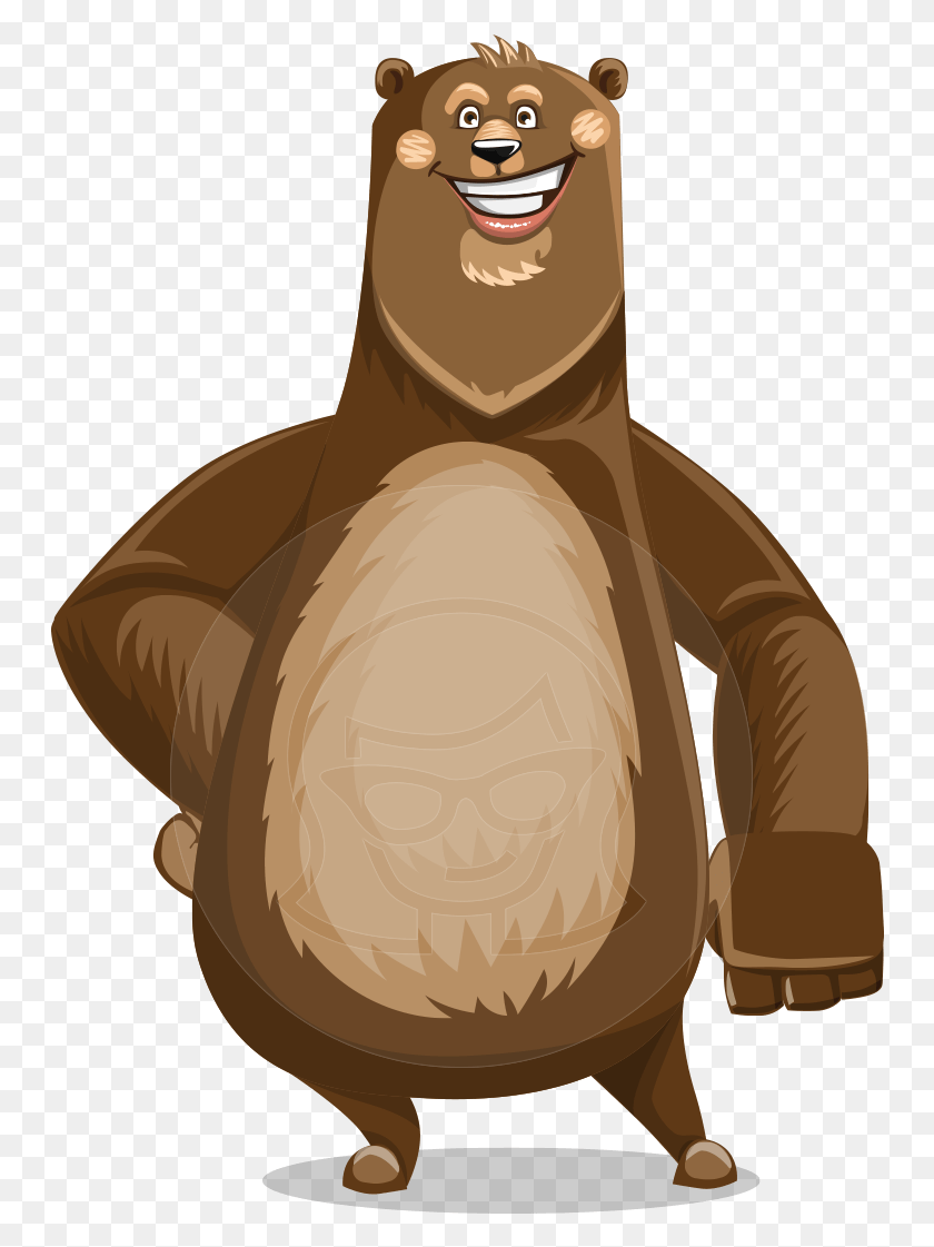 750x1061 Bear Cartoon Vector Character Aka Barry Bearhug Bear Cartoon Characters, Animal, Mammal, Wildlife HD PNG Download