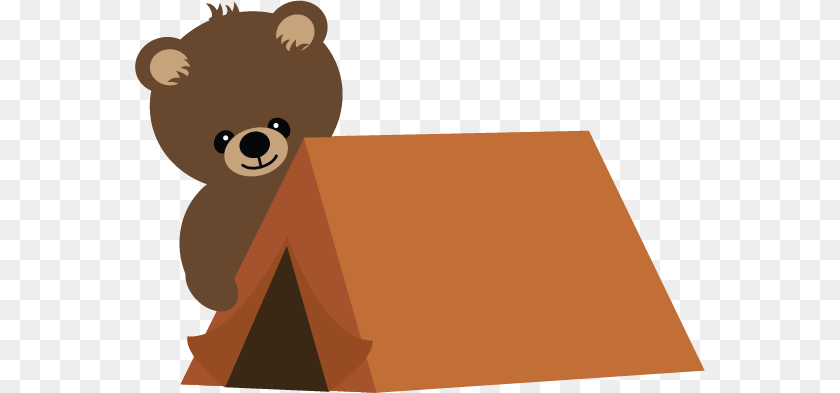 570x393 Bear Cute Camping Tent Clipart, Animal, Mammal, Wildlife PNG