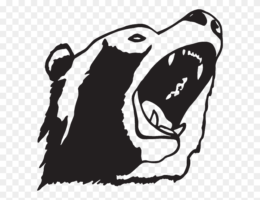 600x587 Bear Decal, Stencil, Teeth, Mouth HD PNG Download
