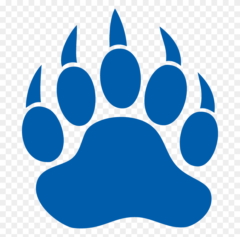 686x770 Bear Dog Paw Decal Printing Blue Bear Paw Print, Fence, Crown, Jewelry HD PNG Download