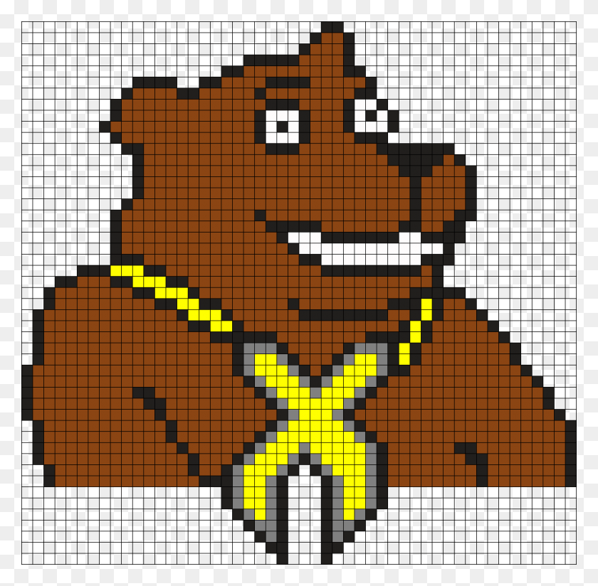 1051x1030 Bear Grillz С Узором Из Бисера X Perler, Спрайт Из Бисера, Сюжет, Диаграмма, Minecraft Hd Png Скачать