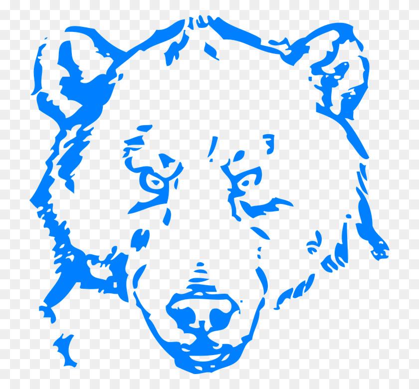 722x720 Bear Head Angry Black And White Bear Head, Text, Symbol, Poster HD PNG Download