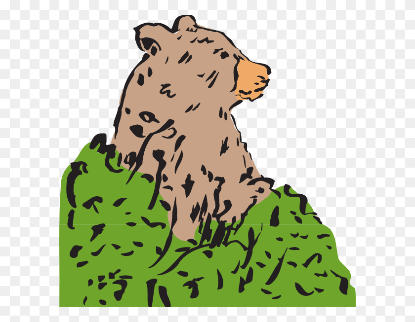 600x593 Bear In A Bush Svg Clip Arts 600 X 593 Px, Lion, Wildlife, Mammal HD PNG Download