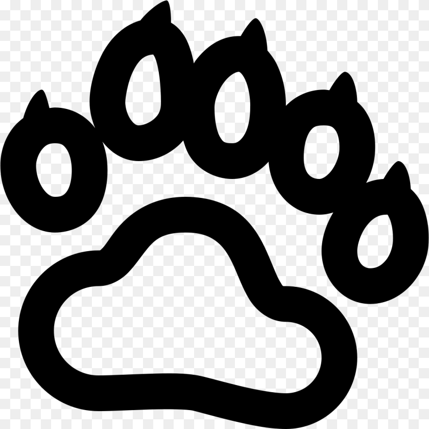 Bear Paw Print Bear Paw Print, Gray Clipart PNG