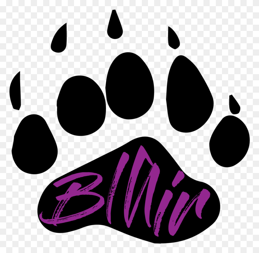 1061x1033 Bear Paw Print Running With The Bears Logo, Text, Handwriting, Calligraphy HD PNG Download