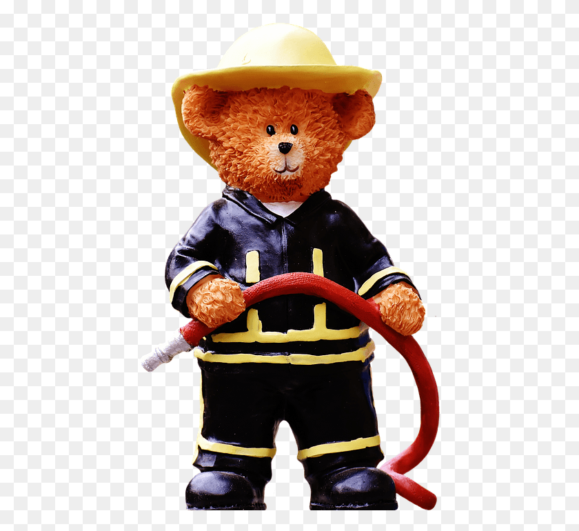 440x710 Bear Profession Fire Fighter Figure Cute Sweet Tulisan Arab Pegon Nama, Toy, Teddy Bear, Fireman HD PNG Download