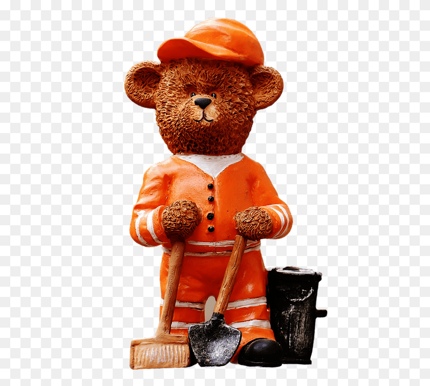 445x694 Bear Profession Refuse Collector Figure Cute Sweet Recycling, Toy, Teddy Bear, Sweets HD PNG Download