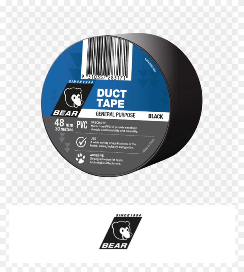 889x1000 Descargar Png Bear Pvc Duct Tape Multiusos Negro 48Mm X 30M Etiqueta, Texto, Cartel, Publicidad Hd Png