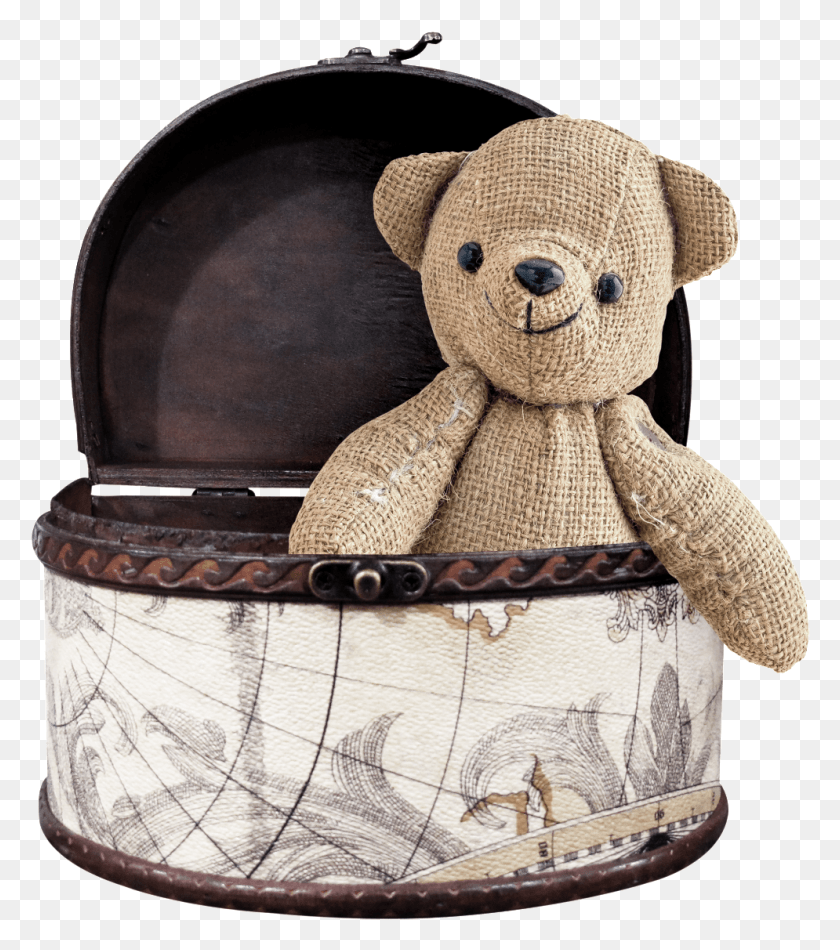 995x1136 Bear Transparent Placed In The Box Stuffed Toy, Furniture, Teddy Bear, Cradle HD PNG Download