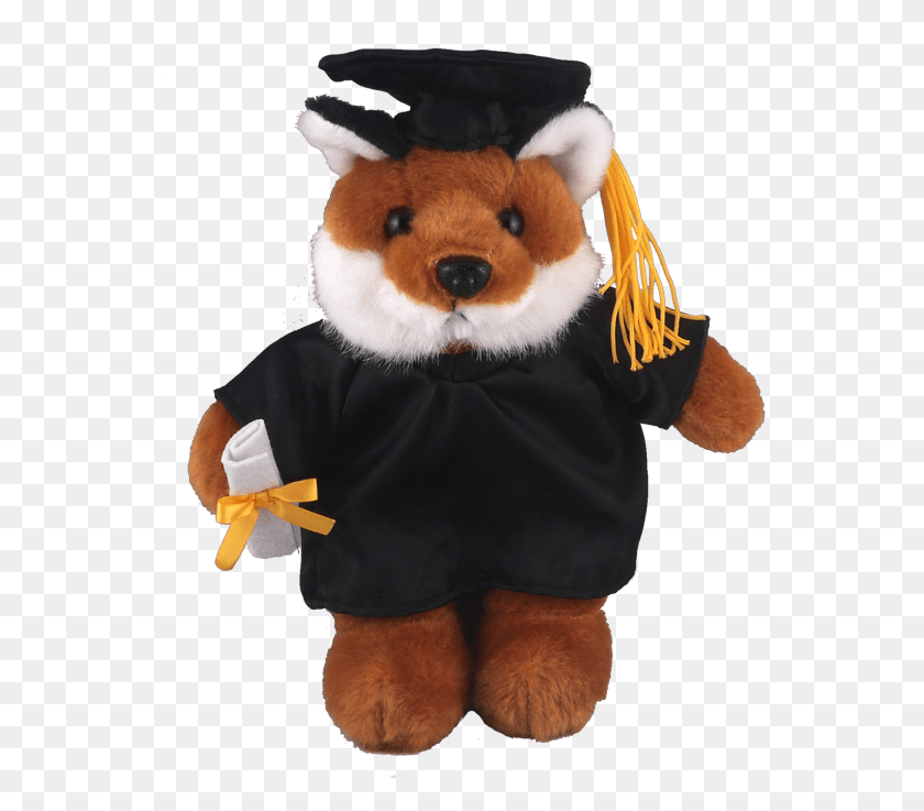 552x677 Oso Conmigo Peluche Fox 8 Con Personalizado Negro Graduación Fox Con Gorra De Graduación, Mascota, Juguete, Oso De Peluche Hd Png