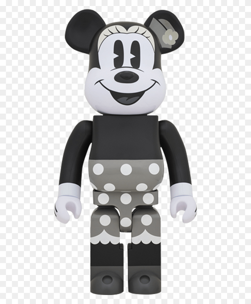 480x957 Descargar Png Bearbrick Minnie Mouse Versión En Blanco Y Negro Bearbrick Minnie Mouse, Toy, Robot Hd Png