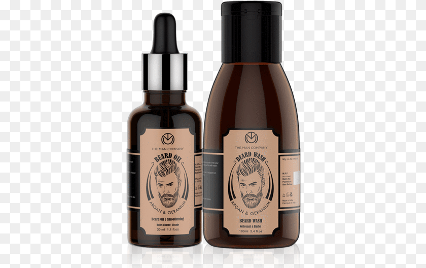 345x528 Beard Combo Man Company Argan Amp Geranium Beard Wash, Bottle, Cosmetics, Perfume Clipart PNG