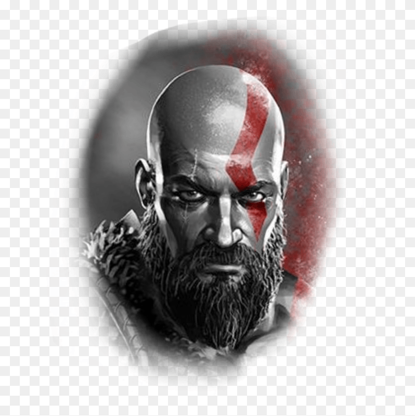 677x781 Beard Drawing Kratos Illustration, Head HD PNG Download
