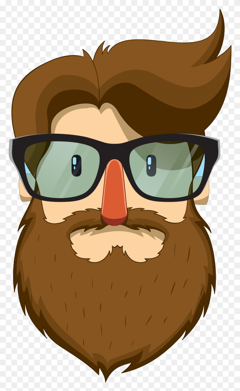 1073x1803 Beard Man Clip Art Bearded With Glasses Man With Beard Clipart, Face, Accessories, Accessory HD PNG Download