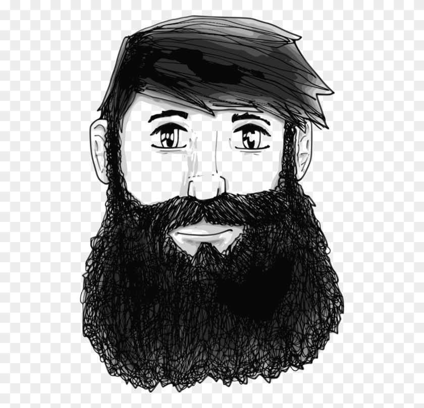 524x749 Beard Man Moustache Drawing Cartoon Man With Beard Clip Art, Helmet, Clothing, Apparel HD PNG Download