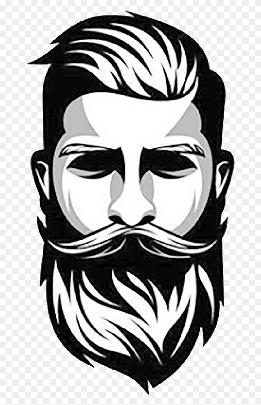 673x1242 Beard Style Logo, Stencil, Face, Person Descargar Hd Png