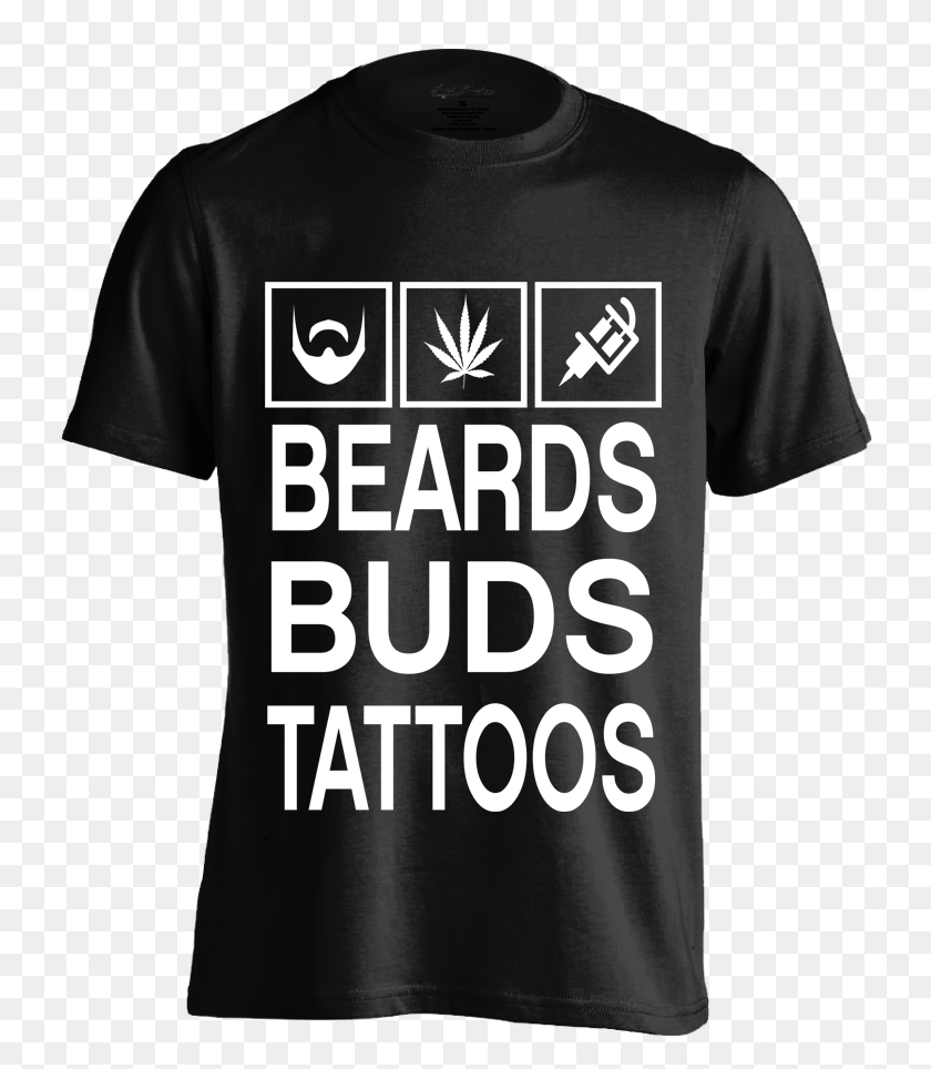 735x904 Beards Buds Tattoos Tee M Active Shirt, Clothing, Apparel, T-shirt HD PNG Download